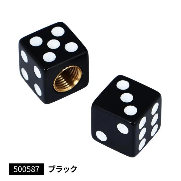 サイコロ　エアーバルブキャップ 500587/ブラック JET INOUE(ジェットイノウエ)　ダイス エアバルブキャップ