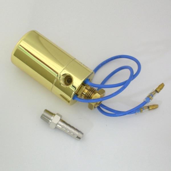 日建製エアーホーン（ミニヤンキーポンプセット除く）用のマグネットスイッチです。消費電力を抑えた低電流設計。本体カラー:真鍮電圧:DC24Vマグネットスイッチに高圧ホース（ゴムホース）を接続する場合、商品に付属のニップルをお使い下さい。高圧ナ...