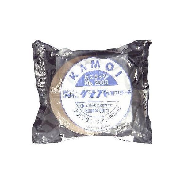 カモ井加工紙 カモ井 強粘クラフト粘着テープ ビスタックNO.2500 50mm×50m 接着  梱包用品　テープ