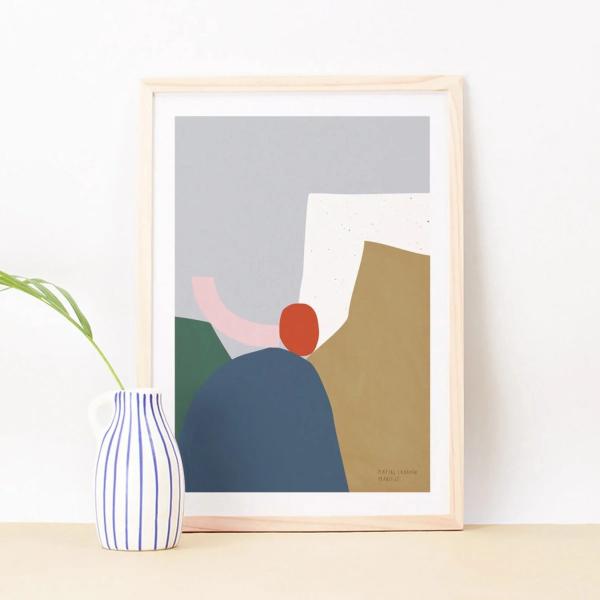 ポスター 北欧 A3 オシャレ Colourful abstract landscape マティス
