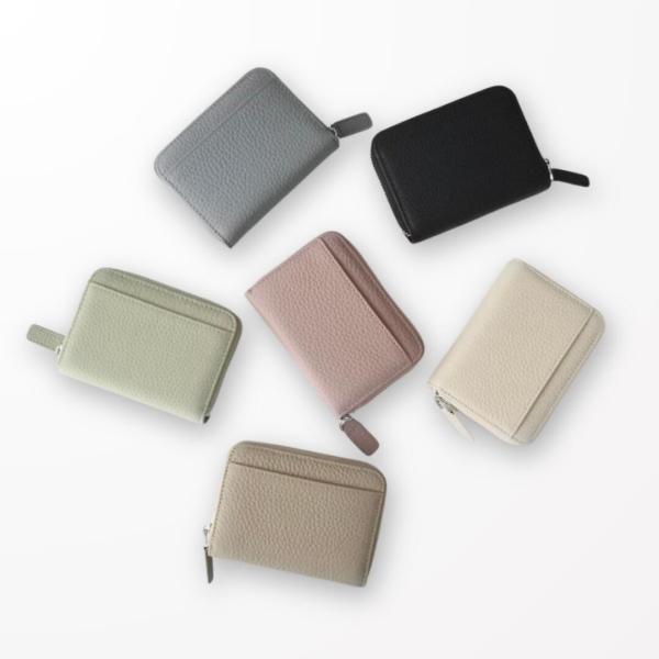 ミニウォレット コンパクト財布 カードケース 小銭入れ スキミング防止（6 colors） かわいい 小さい コンパクト 財布 牛革 メンズ レディース