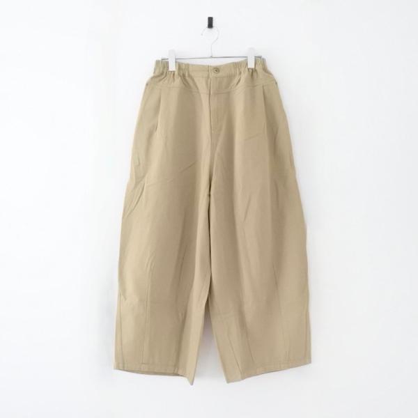 Lupilien ひざでる ワイド パンツ BEIGE ベージュ レディース ゆったり 大きめ シルエット ボトムス カジュアル ナチュラン