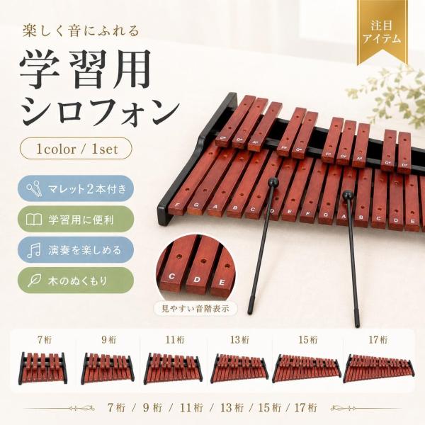 卓上木琴 25 音 木製グロッケンシュピール コンパクト 木琴 打楽器 音楽教育玩具 マレット付き 知育玩具 リズム感