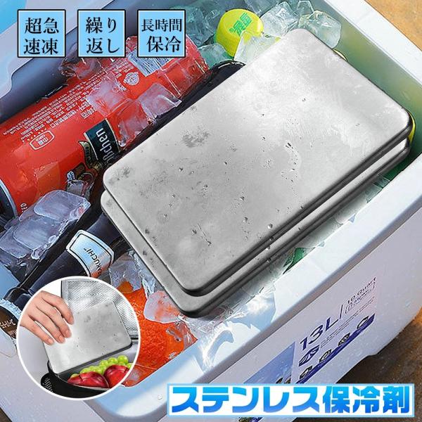 保冷剤 長時間 強力 スピード冷凍 高性能保冷 ステンレス製 アイスパック 長持ち 繰り返し 1 個 2 個セット 冷却用品 お弁当 クール ひんやり