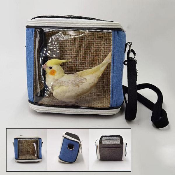 【品名】：ペットキャリー（鳥用）【素材】：メッシュ+籐+ズック【タイプ】：全2タイプ【サイズ】:S-M検索ワード：ペットキャリーバッグ 小鳥用 抱っこ紐 ペット キャリア 鳥用 スリングバッグ 斜め掛けかばん キャリー  お出かけ用キャリー...