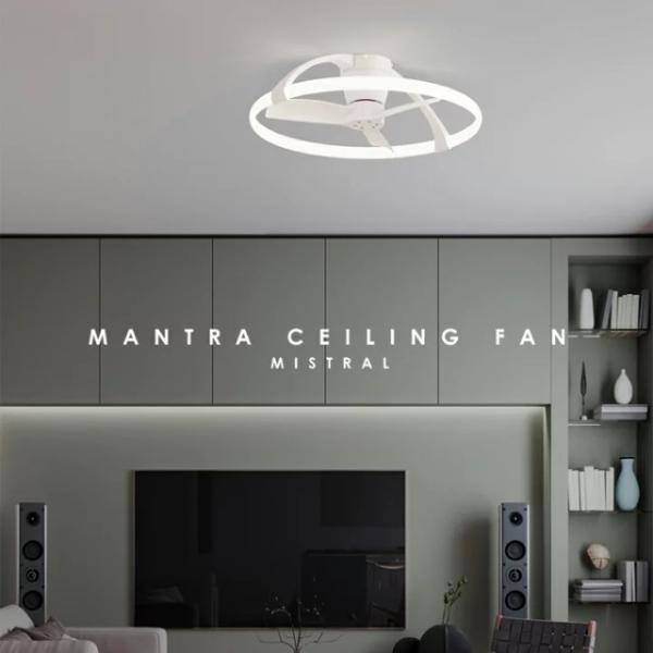 LEDシーリングファン「MAN-MISTRAL-ミストラル-BK」約10〜畳