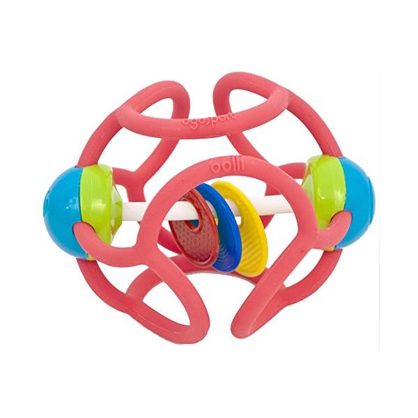 他サイト： ティーレックス ボリィラトル はじめてボール 歯がためラトル にぎって かじって ひっぱって 安心素材 出産祝い・ギフト レッドの商品画像