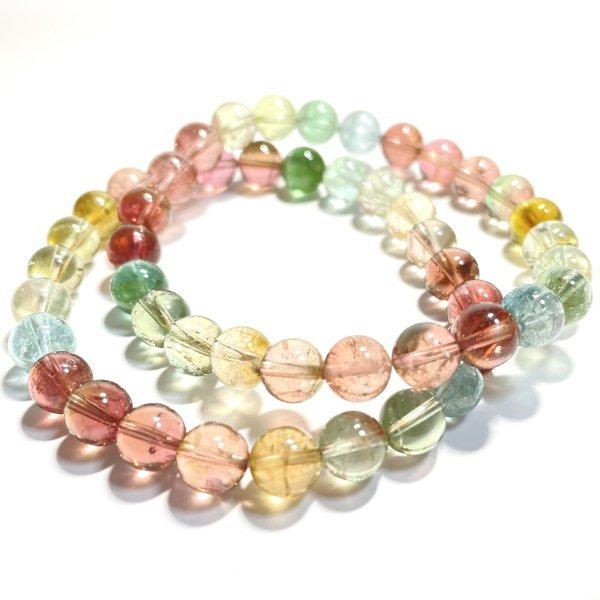 キャンディーカラートルマリン 7mm ブレスレット : 天然石の