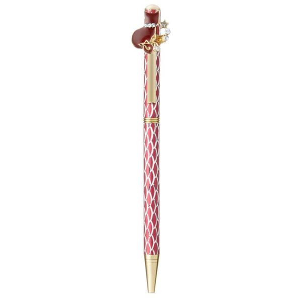 キラキラボールペン ネコ レッド / ボールペン ツイスト式 文房具 ペン キラキラ かわいい おしゃれ 高見え 輸入雑貨 プレゼント ねこ 猫 キャット 65669