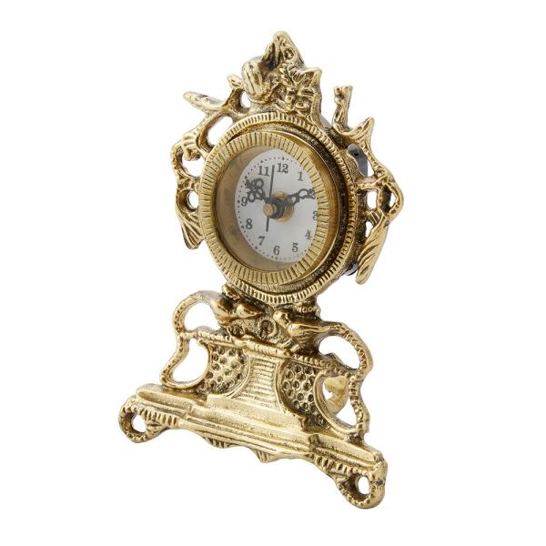 スペイン製 真鍮 置き時計 幅13cm / 時計 輸入雑貨 アンティーク風