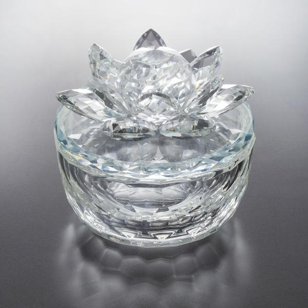 キラキラガラス ジュエリーボックス ロータス 幅10cm / 収納 小物入れ