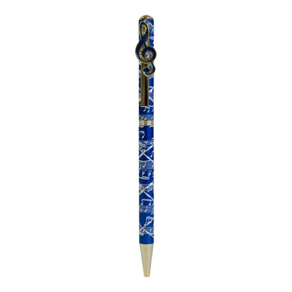 キラキラボールペン 音符 ブルー / ボールペン ツイスト式 文房具 ペン キラキラ かわいい おしゃれ 高見え 輸入雑貨 プレゼント おんぷ 音楽 五線譜 65324