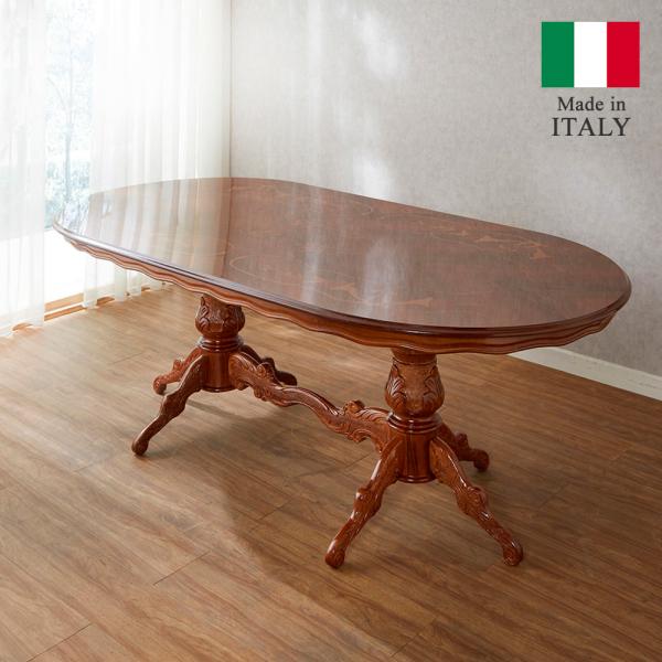 イタリア製 象嵌ダイニングテーブル 幅200cm/ イタリア アンティーク