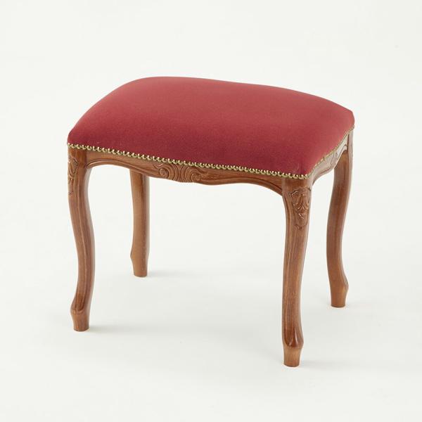 イタリア製 猫脚スツール M 幅47cm レッド / スツール オットマン 椅子