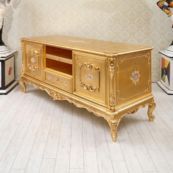 アンティークイタリア高級家具ワンドガラスキャビネット　ロココ調　シリック❔ アンティークイタリア高級家具ワンドガラスキャビネット ロココ