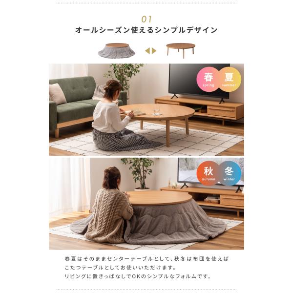 �����e�[�u�� �e�[�u�� ��110cm �~ �~�` �� �ی` �J�[�{���t���b�g�q�[�^�[ �I�[���V�[�Y�� �ȃG�l �V�R�� �ؐ� ��d�V�� �V���v�� ������� ������ �R�^�c ���i�摜2