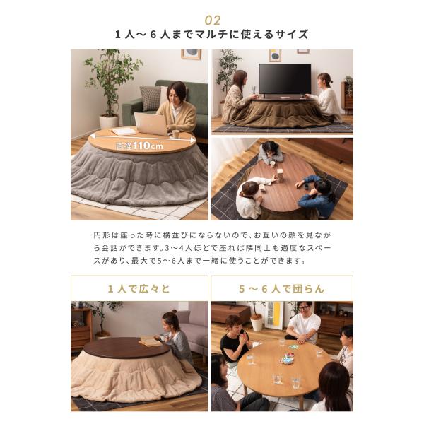 �����e�[�u�� �e�[�u�� ��110cm �~ �~�` �� �ی` �J�[�{���t���b�g�q�[�^�[ �I�[���V�[�Y�� �ȃG�l �V�R�� �ؐ� ��d�V�� �V���v�� ������� ������ �R�^�c ���i�摜3