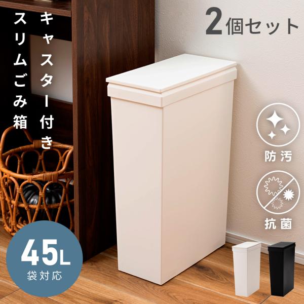 同色2個セット】 ゴミ箱 45リットル おしゃれ 屋外 分別 ごみ箱