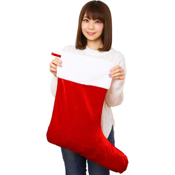 ●商品説明：クリスマスには欠かせない大きな靴下！プレゼントを入れても良し、装飾用に飾ってもステキ！靴下の空き口にループが付いているのが便利です。●セット内容：靴下●素材：ポリエステル100％●総重量：100g●メイン部分の長さ(着丈等)：5...