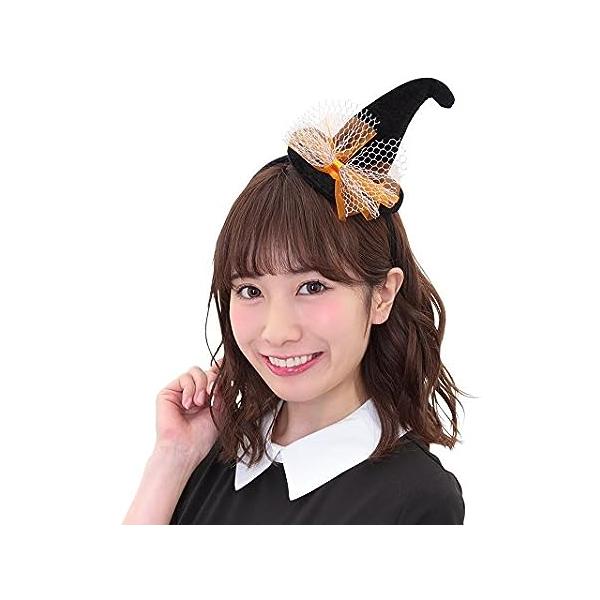 ロイヤルウィッチカチューシャ ブラック 魔女 魔法使い 簡易仮装 おそろい