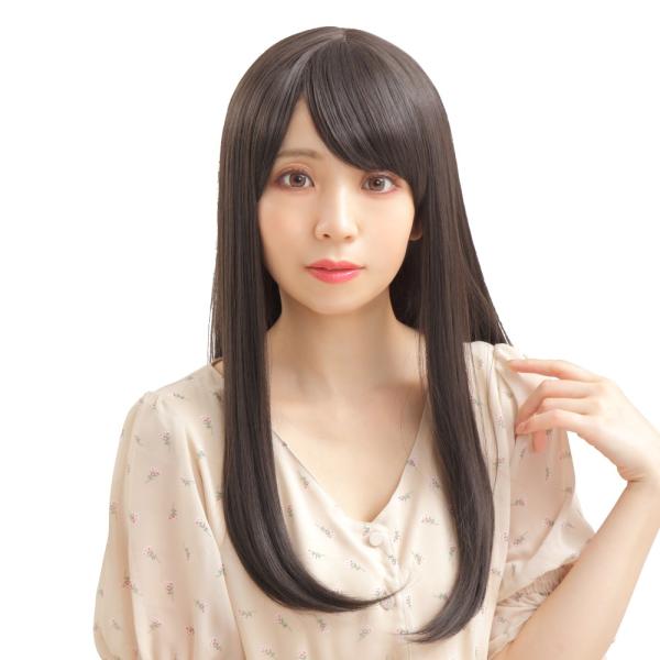 WIGGY RICH ストレートロング(ブラウニーブラック) 黒 ウィッグ