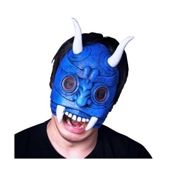 ハーフ鬼マスク 青 鬼 マスク コスプレ 仮面 節分 豆まき お面