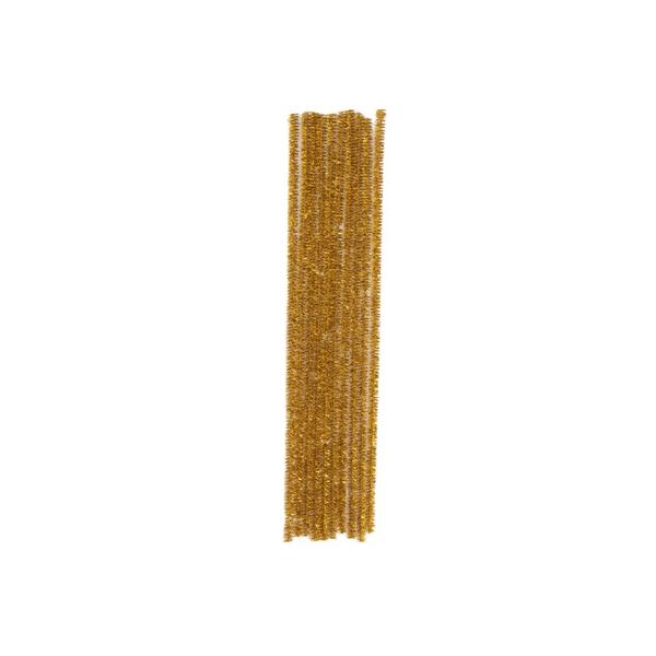 キラキラモール(直径6ｍｍ) 10本入り ゴールド 金 手芸 工作 知育 手作り 趣味 ふわふわ ミニチュアアニマル DIY