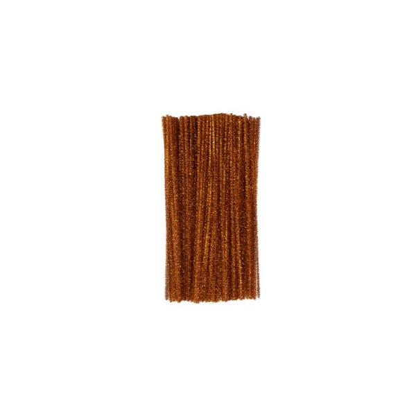 キラキラモール (直径6mm) 100本入り オレンジ 手芸 工作 知育 手作り 趣味 ふわふわ ミニチュアアニマル DIY