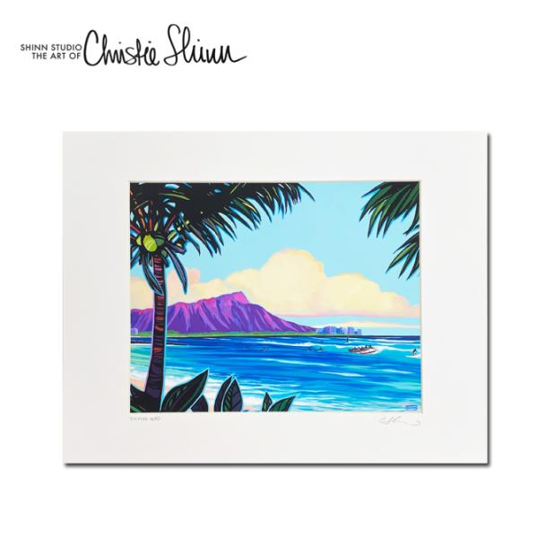 �N���X�e�B�V�� �A�[�g�v�����g �uDIAMOND HEAD AFTERNOON�v 28.0×35.5cm�yChristie Shinn  �G�� �n���C  �n���C�A��  �T�[�t�A�[�g�z