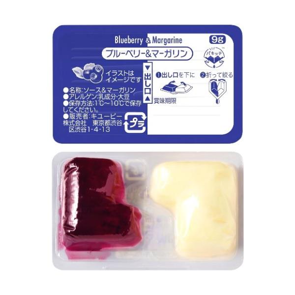 人気のブルーベリー＆マーガリンです。２つの味が１つになったディスペンパック手を汚さずにしぼり出せる、簡単便利な商品です。口どけがよく、ロレーヌ岩塩とバターミルクパウダーを使用したコクと深みのある味わいのマーガリンを使用し、ソースの甘さと相性...