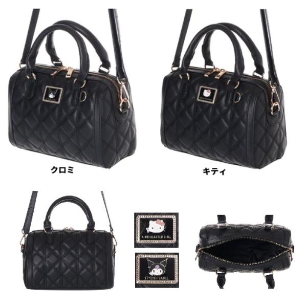 サンリオキャラクターズ合皮キルト2WAYボストン　サンリオ　クロミ　キティ　ボストンバッグ　ボストン　ポシェット ショルダーバッグ