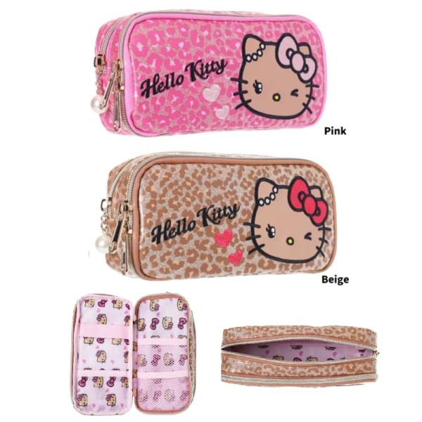 sanrio（サンリオ） 日焼け キティ グリッターヒョウ柄多機能ポーチ