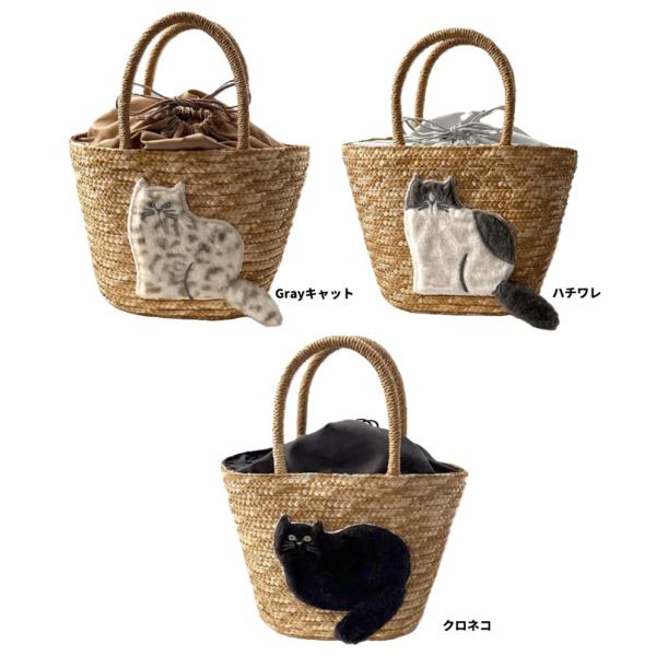 ファーリーカゴバッグ ねこ キャット かごバッグ トート トートバッグ