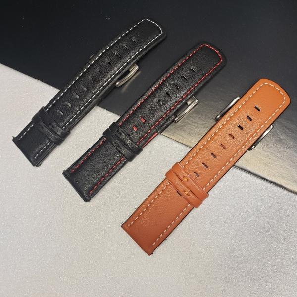 腕時計 スマートウオッチ ベルト 牛革 無地 バネ棒・交換工具不要 時計 バンド  22mm メンズ レディース 革ベルト バンド