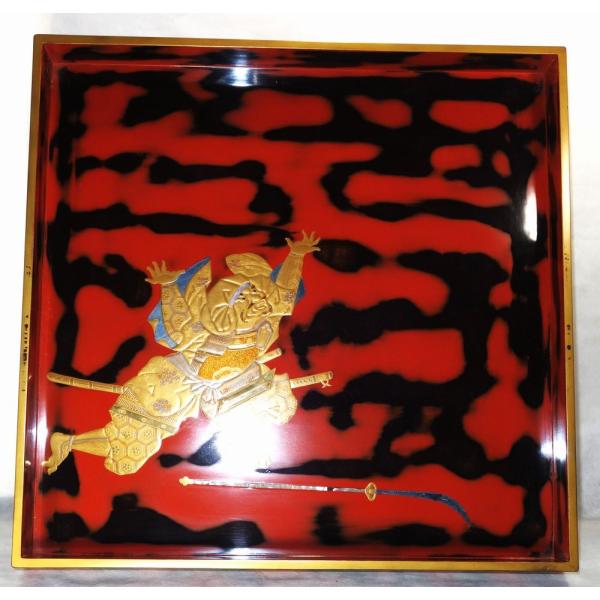 大きな菓子器　お盆付き×2点　蒔絵　アンティーク　当時物 アンティーク 江戸時代 熊坂蒔絵 お盆 : 蒔絵オンライン - 通販