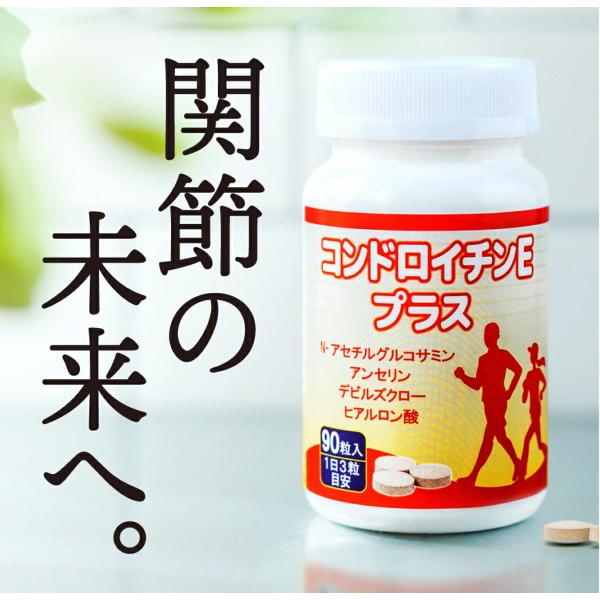 ■商品特徴一般的なコンドロイチンのサプリメントに使用されているC型コンドロイチンよりも、少ない量で優れた力を発揮するとされるイカから抽出したE型コンドロイチンをたっぷり配合。さらにN-アセチルグルコサミン、アンセリン、デビルズクロー、ヒアル...