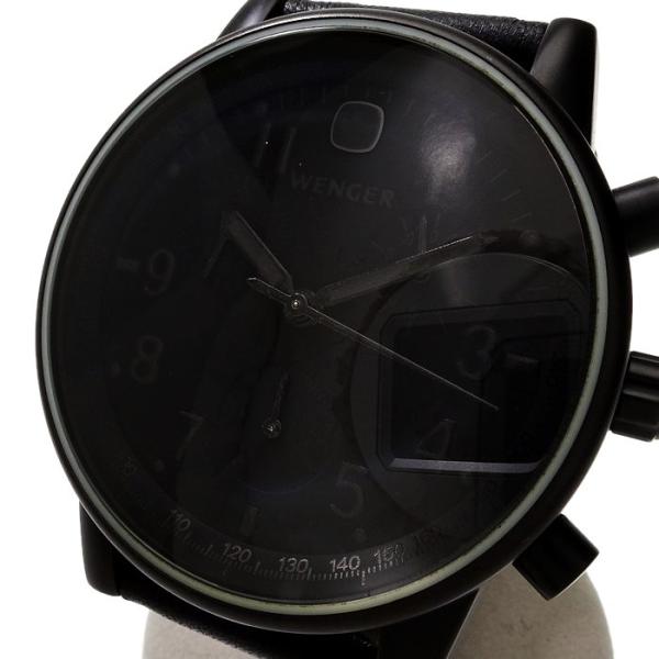 WENGER 自動巻き 腕時計 黒 Wenger - ミリタリークロノウォッチ自動巻きの通販 by JUN's