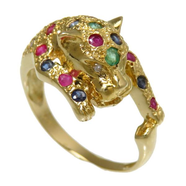 11.5号 パンサー/豹/動物/アニマル ルビー/サファイア エメラルド