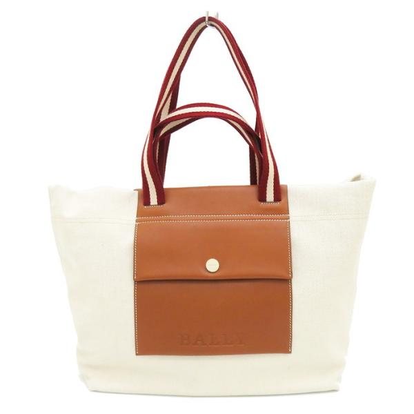週末値下げ　BALLY トートバッグ アイボリー キャンバス 週末値下げ BALLY トートバッグ アイボリー キャンバス Bally
