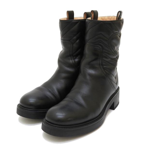 グッチ　GUCCI ブラックレザー　ブーツ mako78_n21102100587