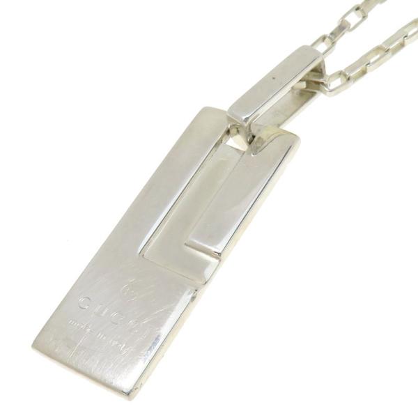GUCCI（グッチ） ロゴプレート ネックレス シルバー925 15.5g 50cm