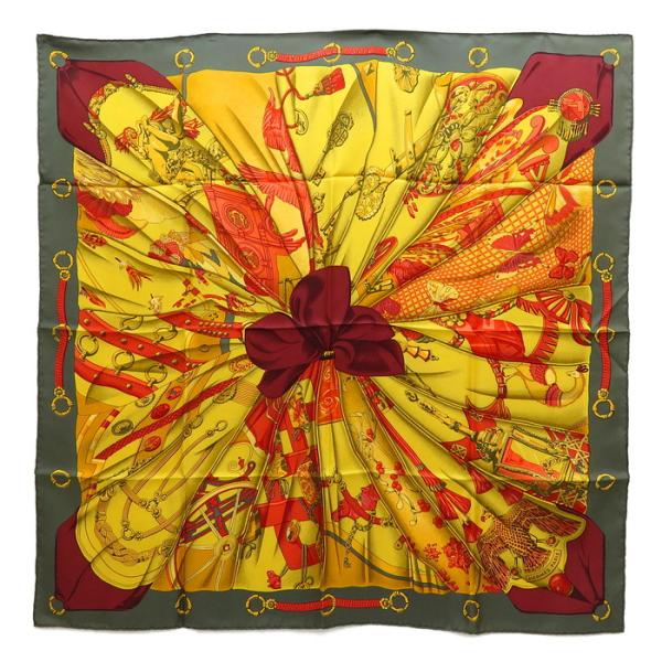 美品 エルメス カレ90 スカーフ soleil de soie シルクの太陽 HERMES（エルメス） カレ90 「soleil de soie」シルクの太陽 スカーフ
