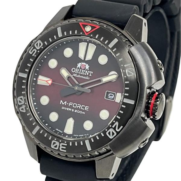 【ORIENT/オリエント】 RNAC0L09R/F672-UAVO M-FORCE 誕生25周年記念 2000本限定 腕時計 ステンレススチール/ラバー 自動巻き/オートマ ブラック×レッド文字盤 メンズ【中古】【真子質店】【GD】【DMoI】 ORIENT（オリエント） ORIENT RNAC0L09R/F672-UAVO M-FORCE 誕生25周年