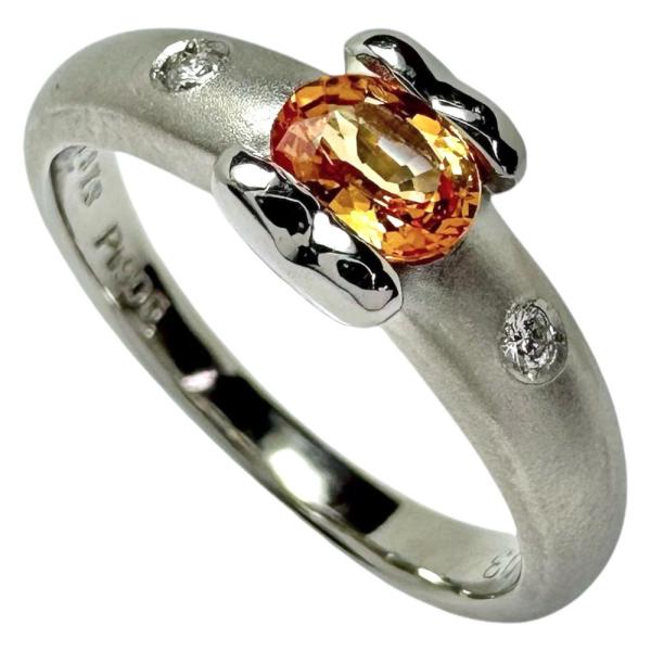 10号 イエローサファイア 0.373ct ダイヤモンド 計0.03ct リング・指輪 