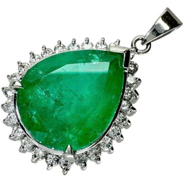 エメラルド 4.29ct ダイヤモンド 0.39ct ペンダントトップ Pt900 エメラルド 4.29ct ダイヤモンド 0.39ct ペンダントトップ Pt900