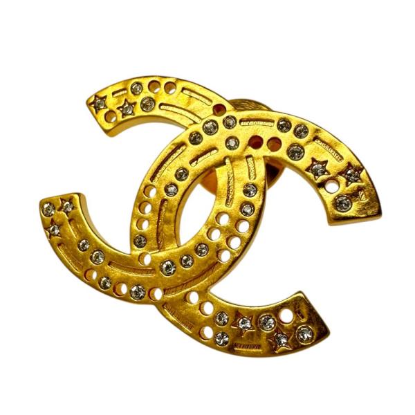 ⭐️極美品⭐️シャネル ピンブローチ ラインストーン ココマーク ゴールドGP CHANEL（シャネル） ココマーク ピンブローチ ブローチ GP/ライン