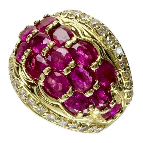 14号 ルビー 2.64ct ダイヤモンド 0.53ct リング・指輪 K18ゴールド