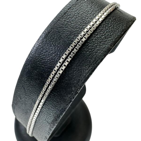 ベネチアンチェーン 2連 ブレスレット Pt850プラチナ 3.5g 18cm