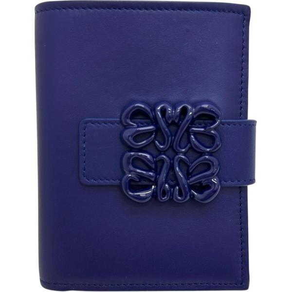 LOEWE（ロエベ） アナグラム 二つ折り財布 レザー ブルーレザー/ブルー