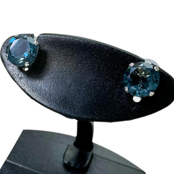 ロンドンブルートパーズ 0.50×2ct ピアス Pt900プラチナ 0.6g